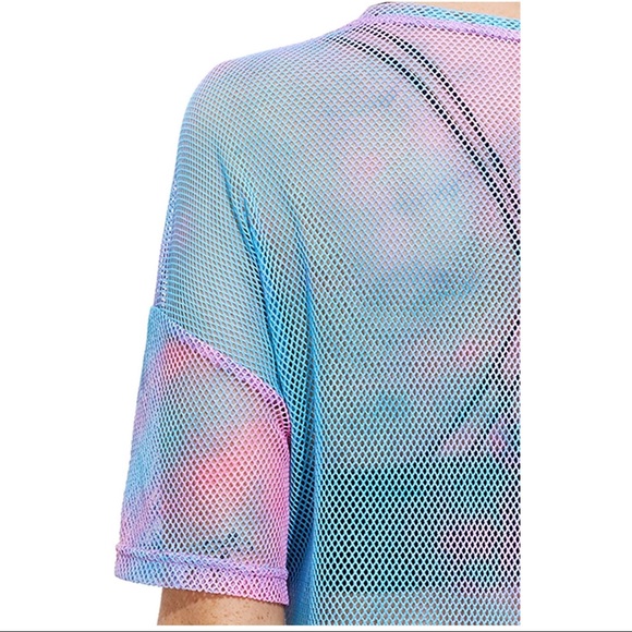 Short Sleeve See Through Sheer Mesh Short Dress - Picture 3 of 5